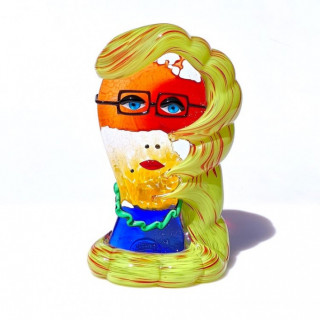 Murano glass head sculpture inspired by Picasso' style