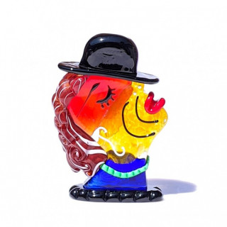 Murano glass head sculpture in Picasso's style