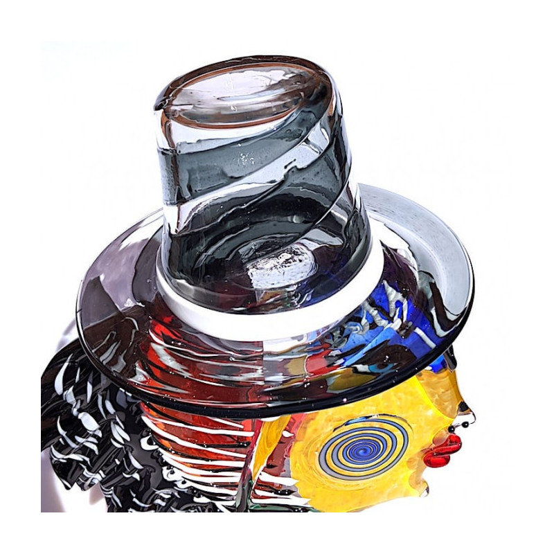 design head sculpture with hat for home decor