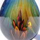 scultura con fiore interno multicolore forma ovoidale