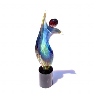 Murano abstract sculpture in chalcedony glass