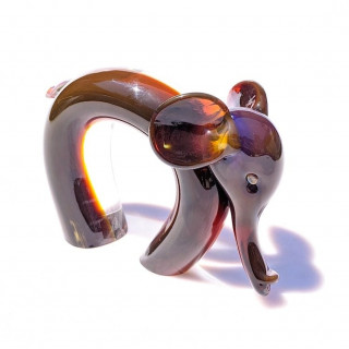 Murano elephant sculpture chalcedony glass