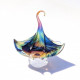 abstract multicolor glass animal sculpture