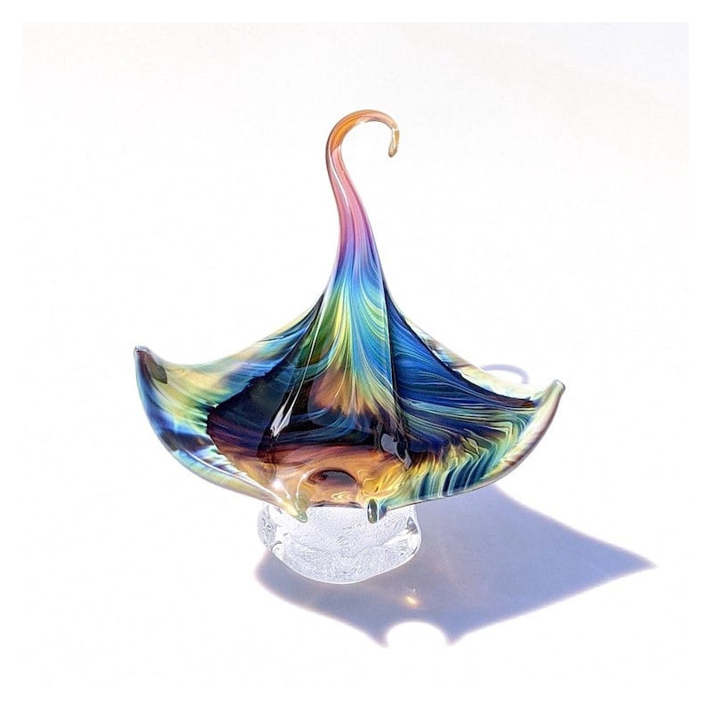 abstract multicolor glass animal sculpture