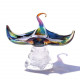 decorative marine sculpture in elegant chalcedony glass