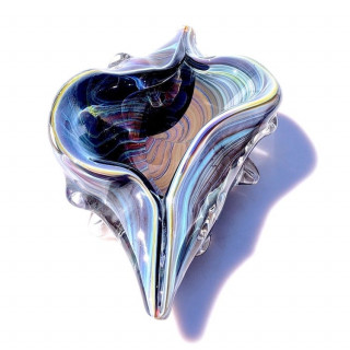 Murano shell sculpture blue chalcedony glass