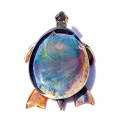TERRA&MARE FEMALE big turtle sculpture with Chalcedony glass