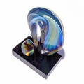 WATERFALL abstract sculpture in chalcedony glass