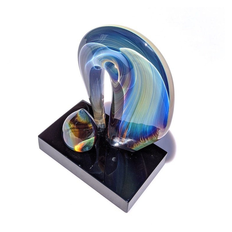 Murano abstract sculpture chalcedony glass