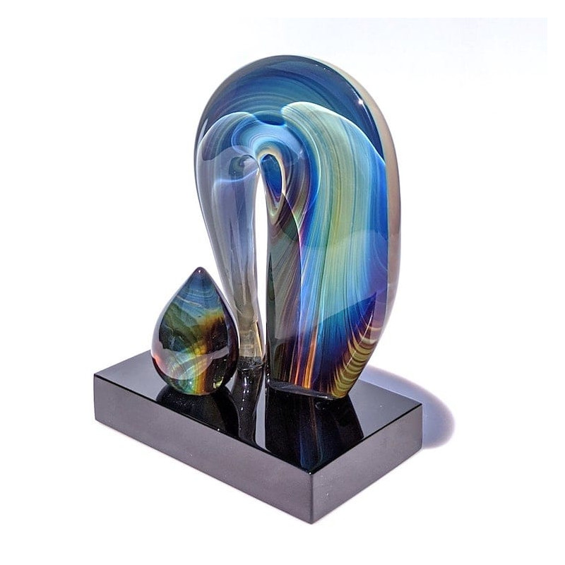 scultura in vetro calcedonio artigianale idea regalo