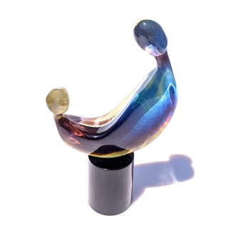 Murano abstract sculpture chalcedony glass