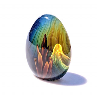 Murano abstract chalcedony glass sculpture