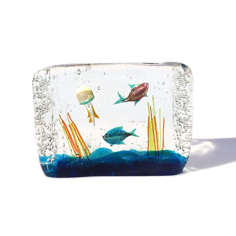 Murano glass fish tank sculpture