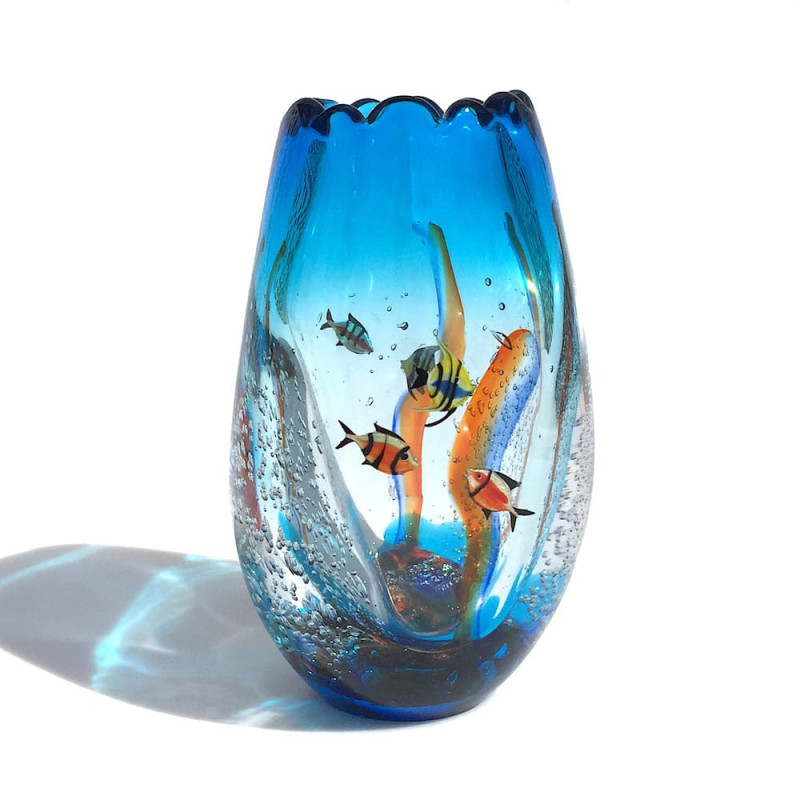 Murano glass aquarium vase