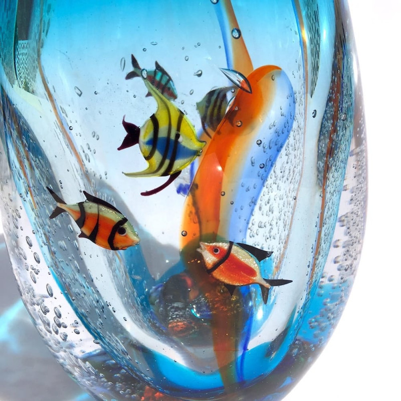 MARIANNE aquarium vase with algae and fish