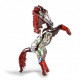 Murano red glass horse sculpture with murrhine