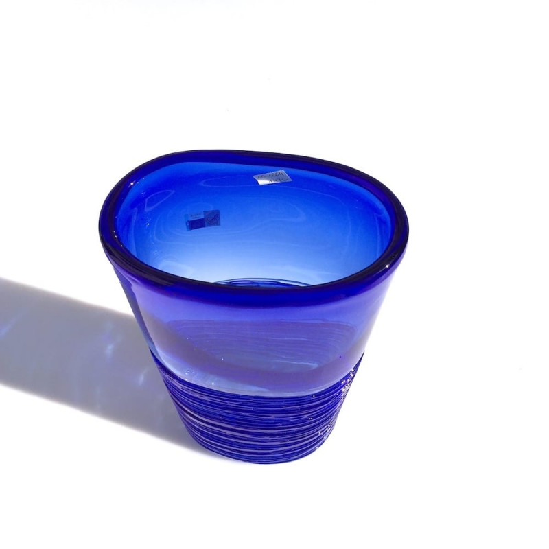 POSEIDON blue tall vase in artistic glass