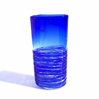 Vaso Blu Vetro Murano Allungato
