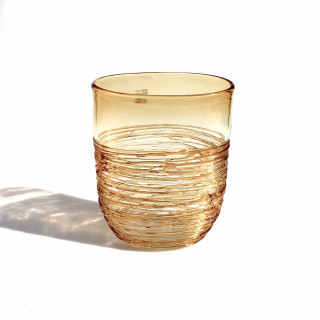 Murano Glass amber and clear vase