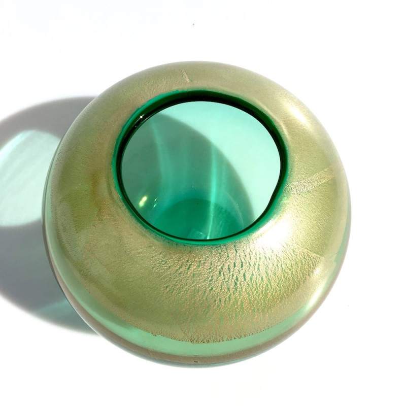 Decorative green and gold vase