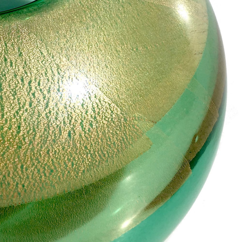 Green vase with gold for the interior
