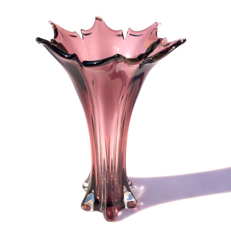Vaso viola in vetro di Murano
