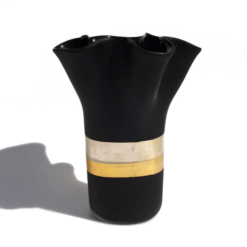 Murano glass black vase