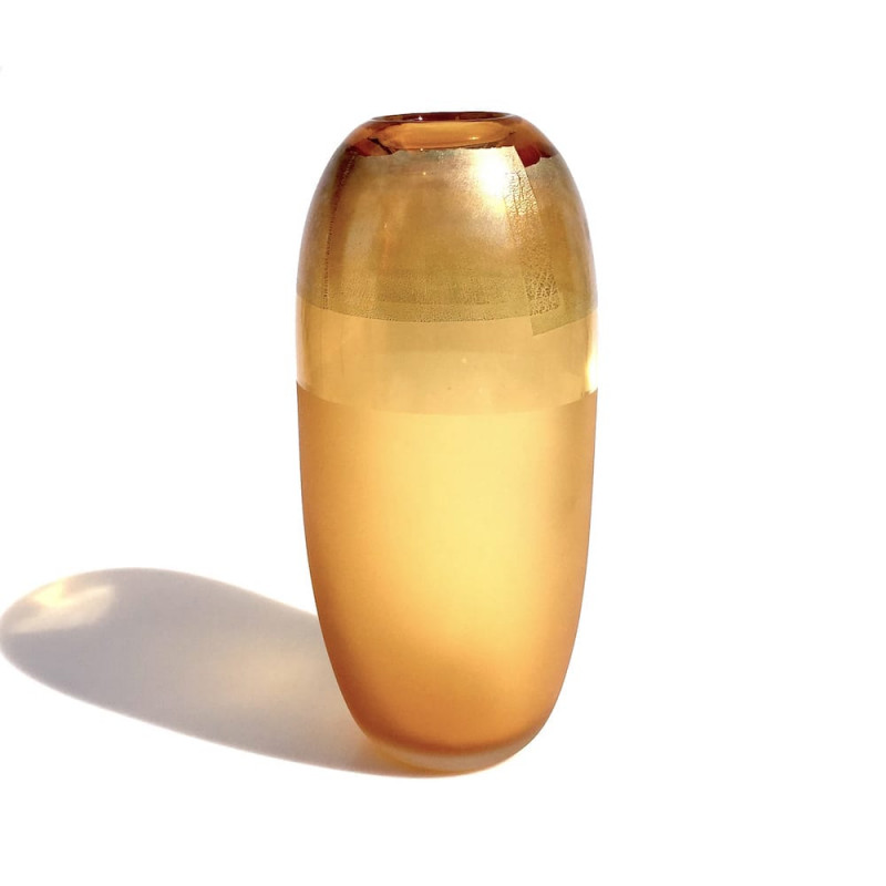 HALLEY vaso dorato ovale design morbido