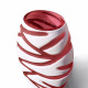 Murano glass red and white vases