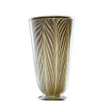 NIUE white gold leaf details glass vase