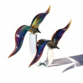 SURFINBIRDS coppia di uccelli in vetro ambrato