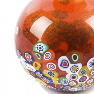 Rounded glass centerpiece with murrine decoration