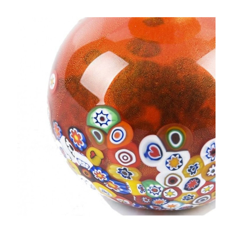 Rounded glass centerpiece with murrine decoration