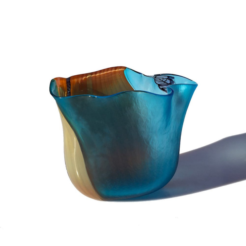 OASES light-blue amber handkerchief vase