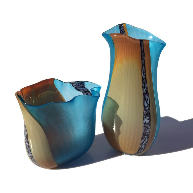 coppia vasi in vetro di Murano