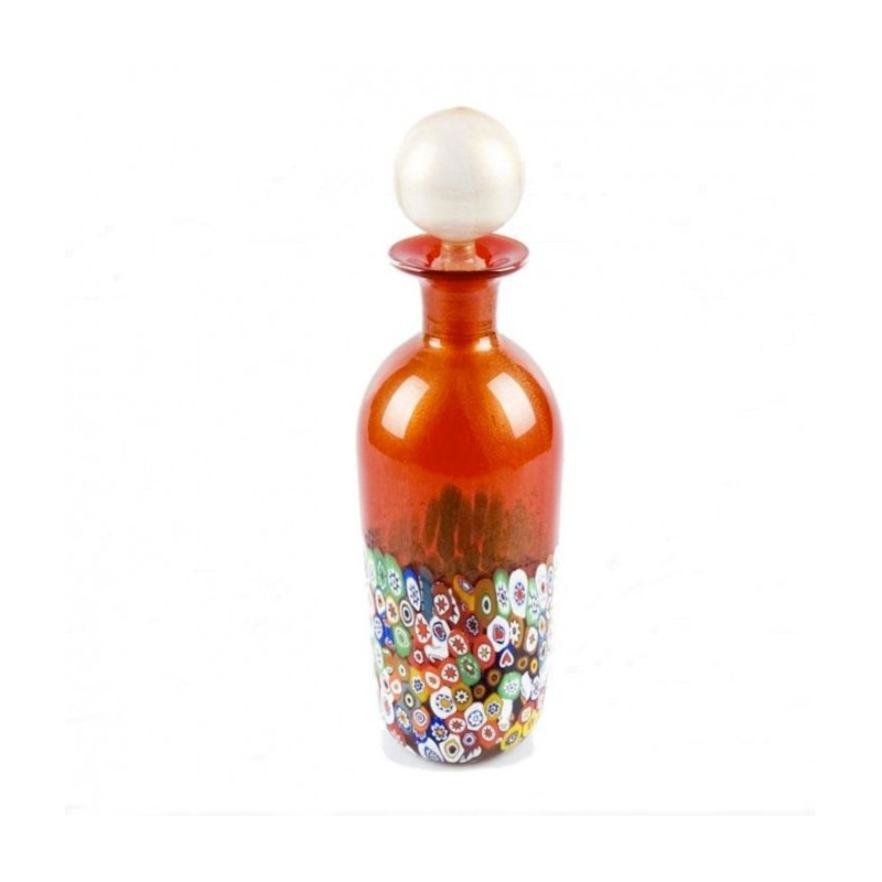 venetian decorated red bottle 