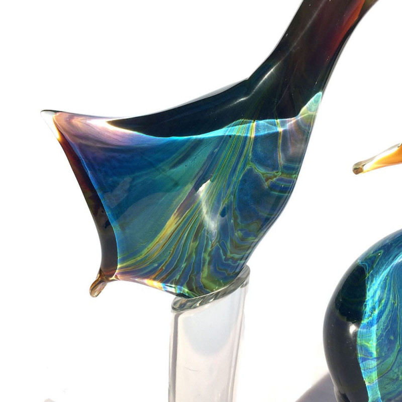 Murano glass birds sculpture
