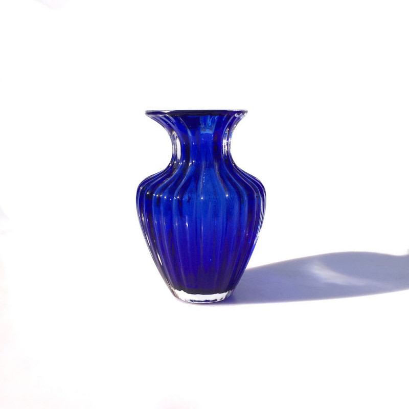 CLOTO anfora classica blu in vetro soffiato