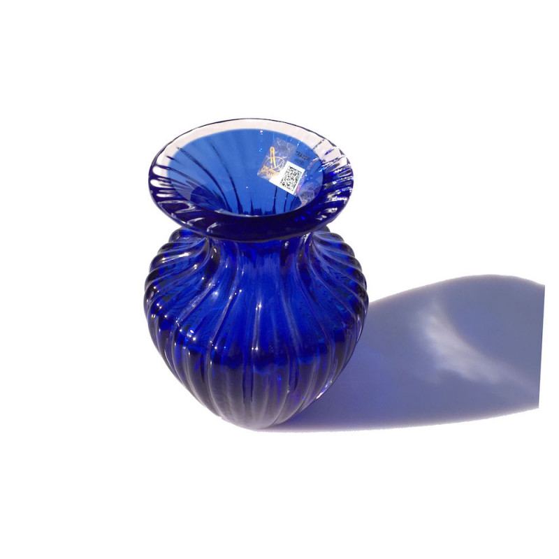 CLOTO anfora classica blu in vetro soffiato