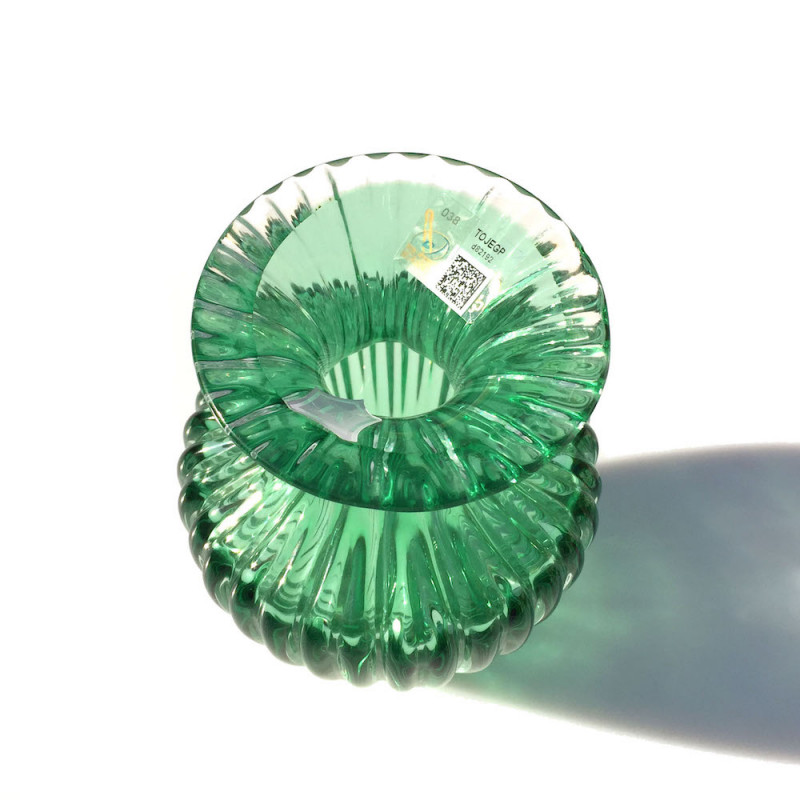 LACHESI traditional emerald green glass amphora