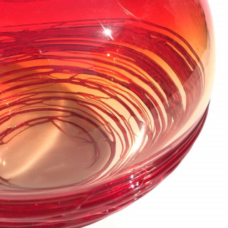 modern glass vase red details