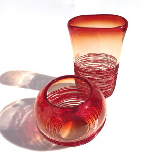 set of decorative glass vases