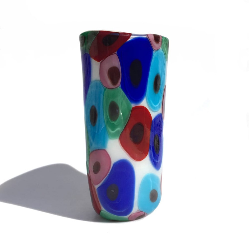 multicolored decorative glass vase