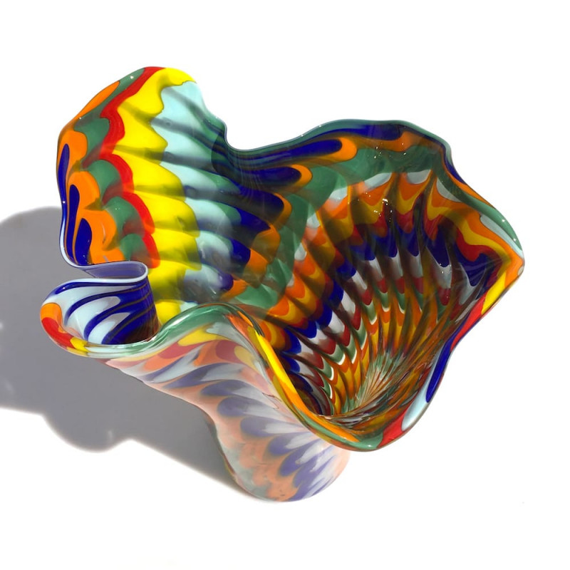 glass vase multicolored pattern