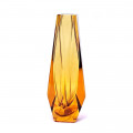 DROP crystal amber color vase by Murano glassmakers