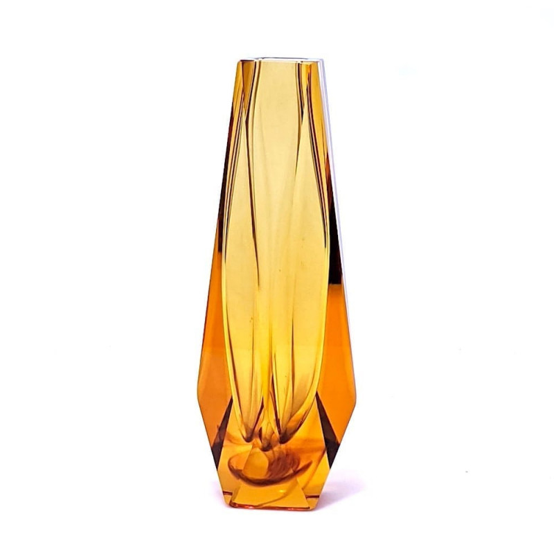 vase decorative tall elongated amber