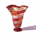 TATI modern red amber vase with silver details