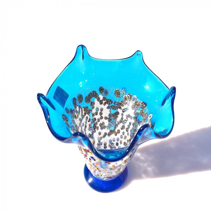 glass vase multicolored murrine