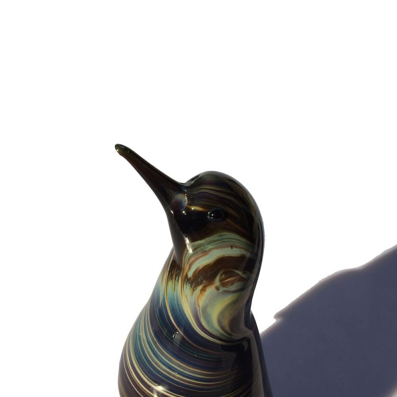 pinguino in vetro multicolore