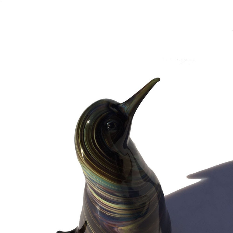 scultura pinguino in vetro